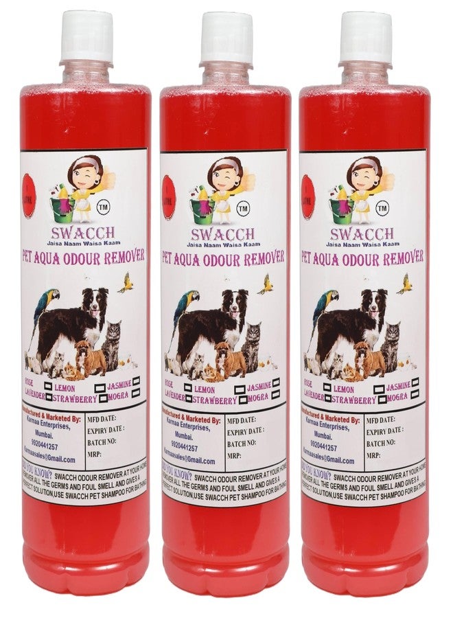 Swacch PET Aqua Odour Remover (1 Litre) (Combo Pack of 3) Strawberry - Image 2